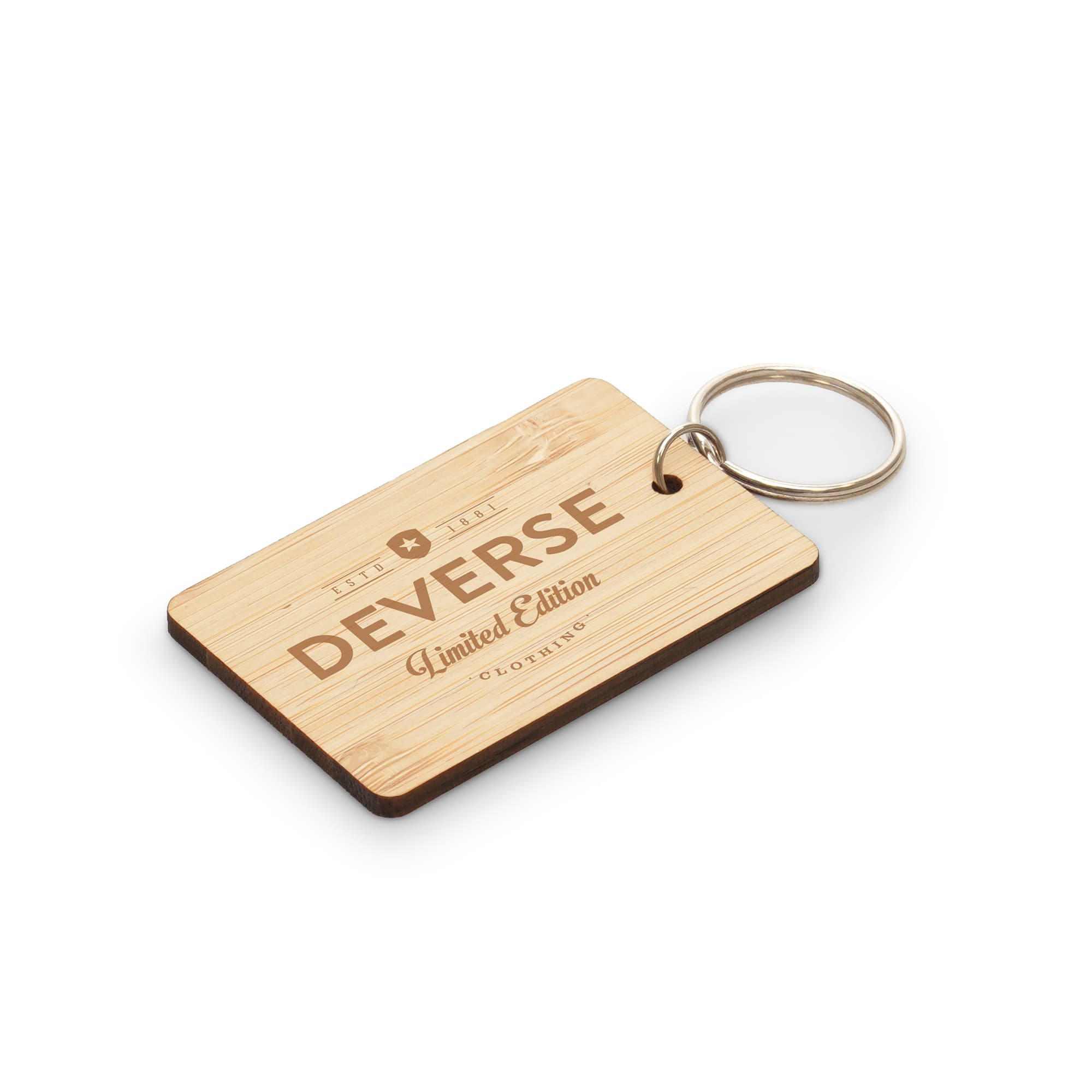 Promotional Rectangular Bamboo Keyring