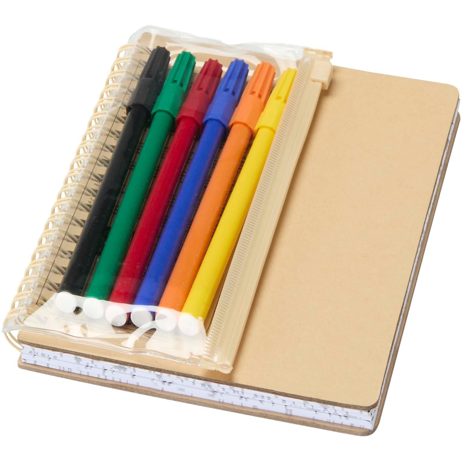 Squiggle B6 hard cover notebook and markers set