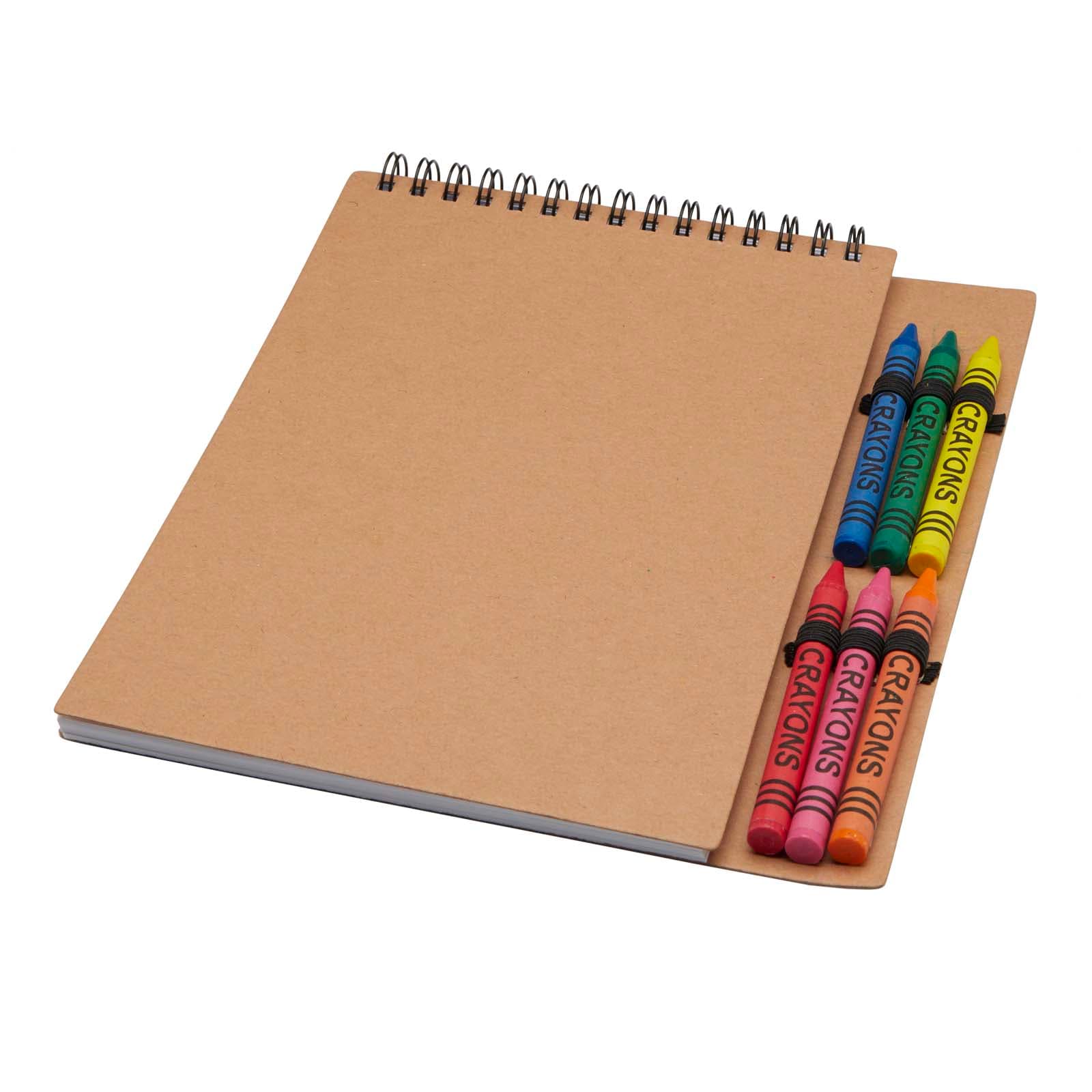 Doodle A5 spiral soft cover notebook and crayon set