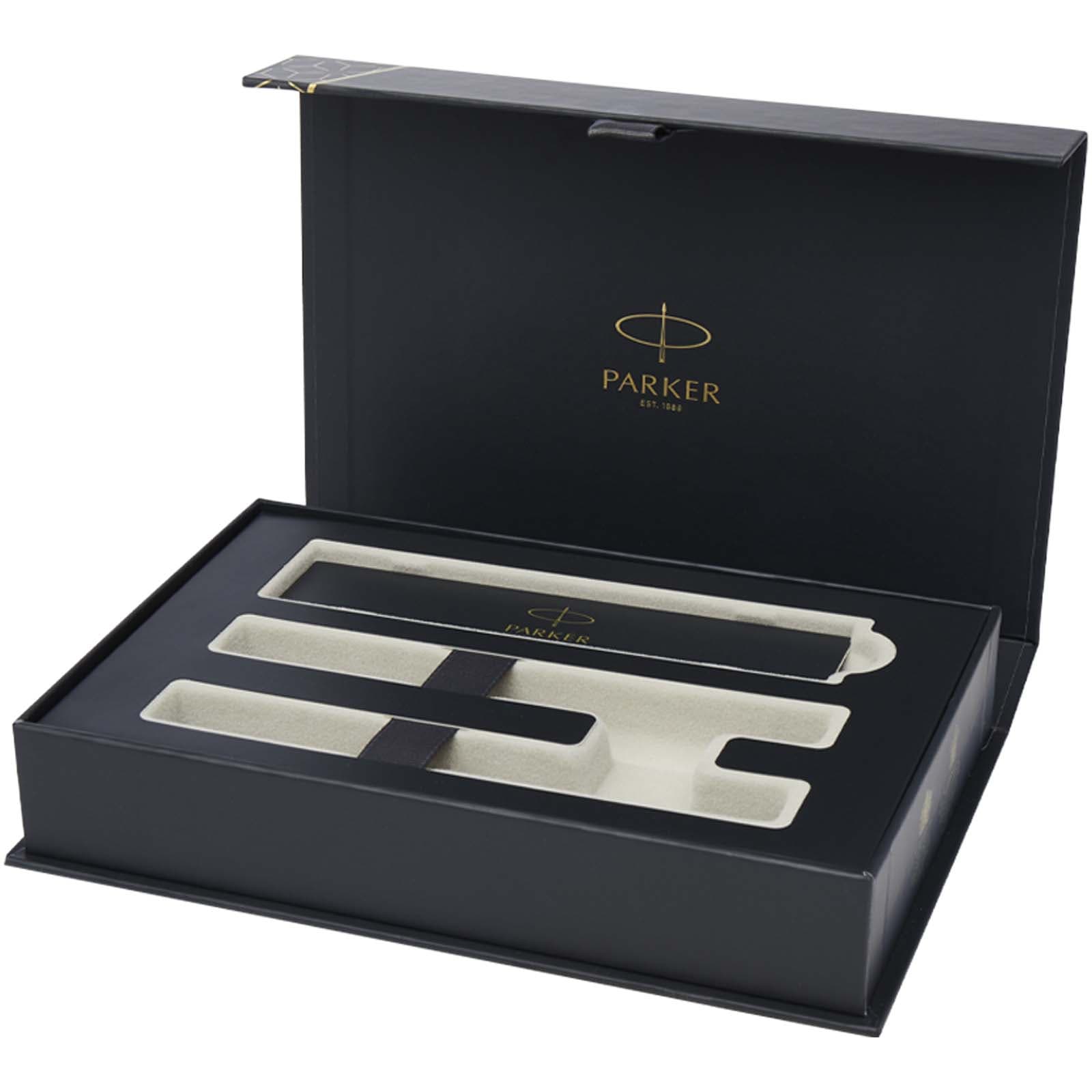 Parker IM Essentials rollerball and ballpoint pen set - silver