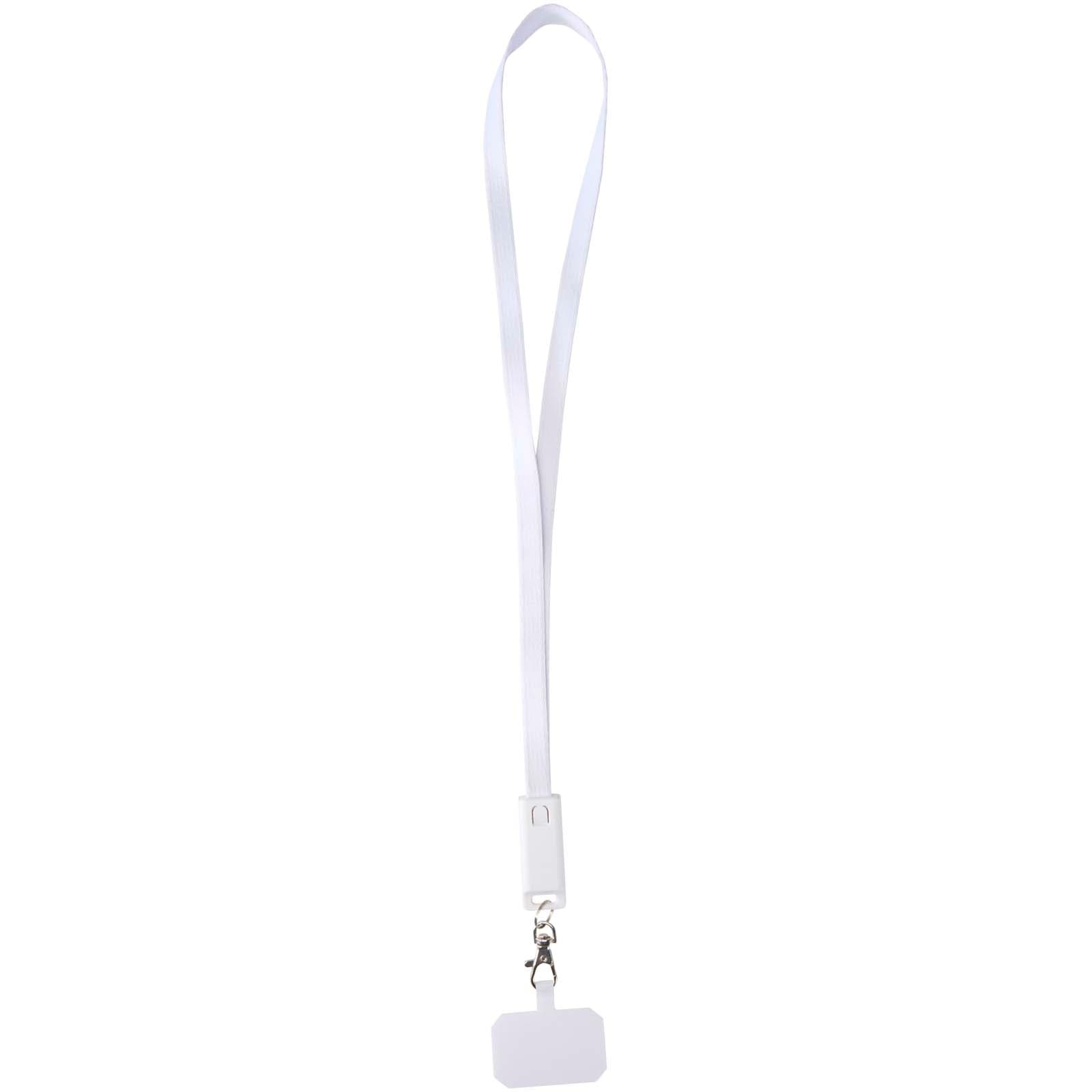 Franz recycled plastic smartphone lanyard with built-in data sync and 65W fast charge 5-in-1 cable