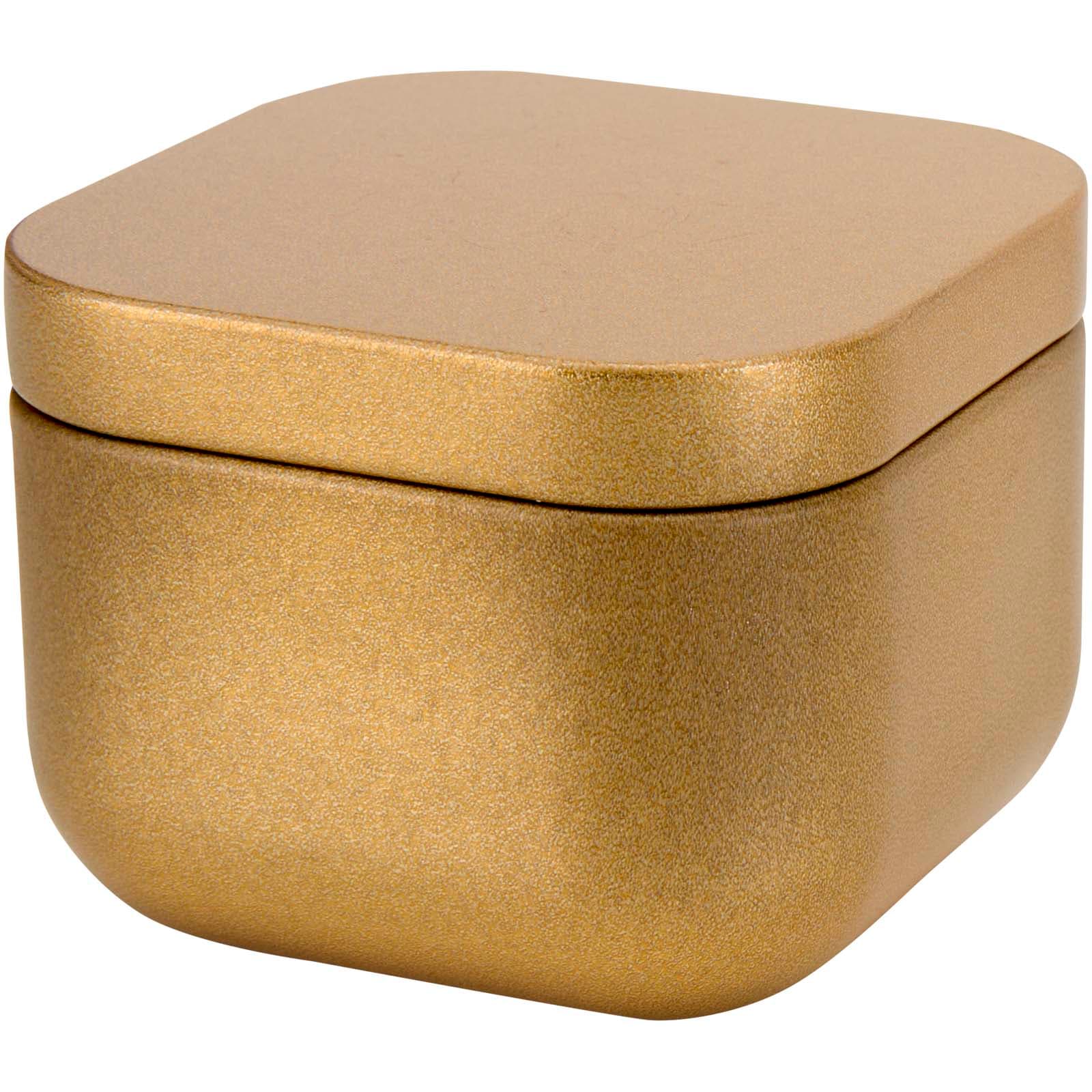 Tindra square tin candle with vanilla aroma