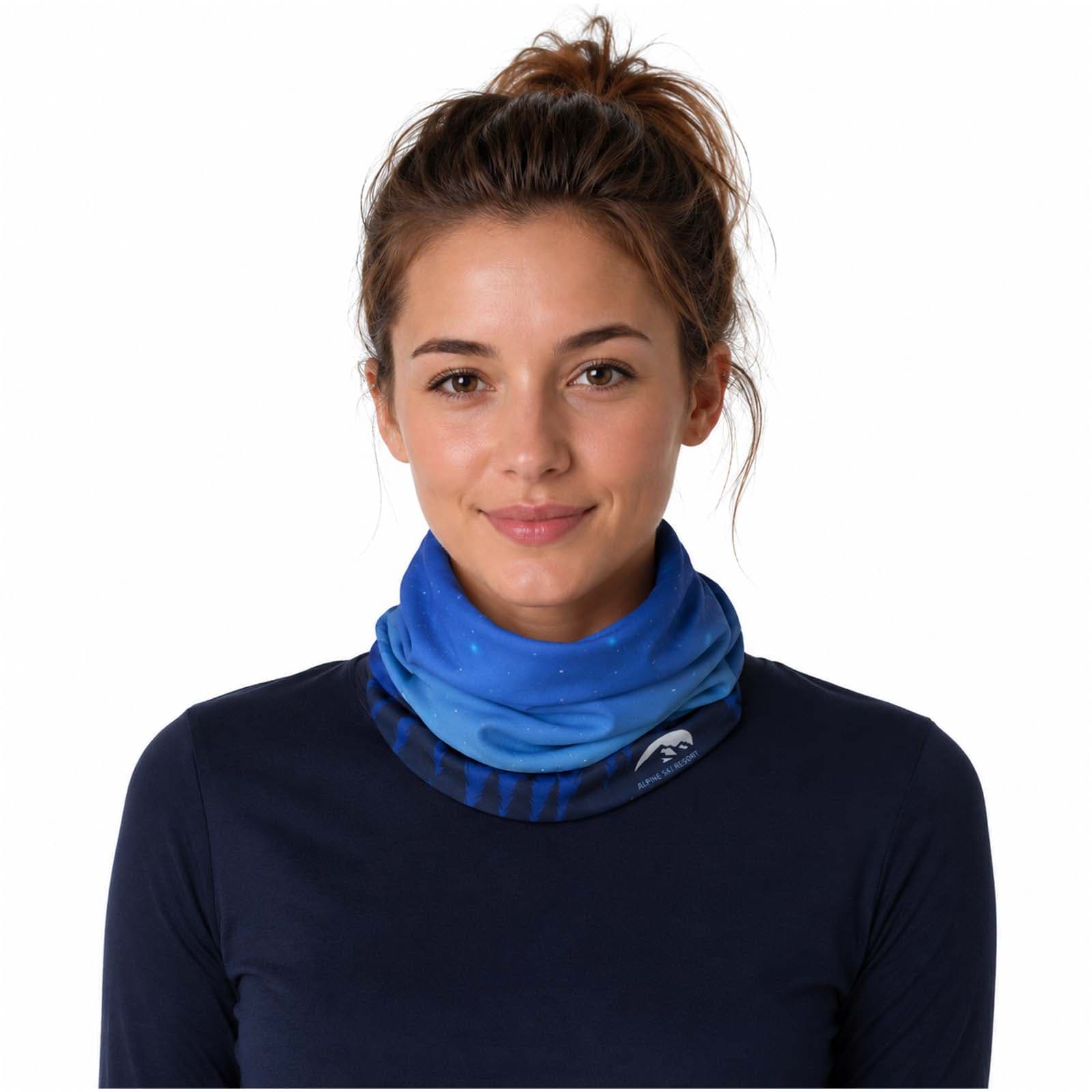 Lara sublimation multi-scarf with fleece layer and hems