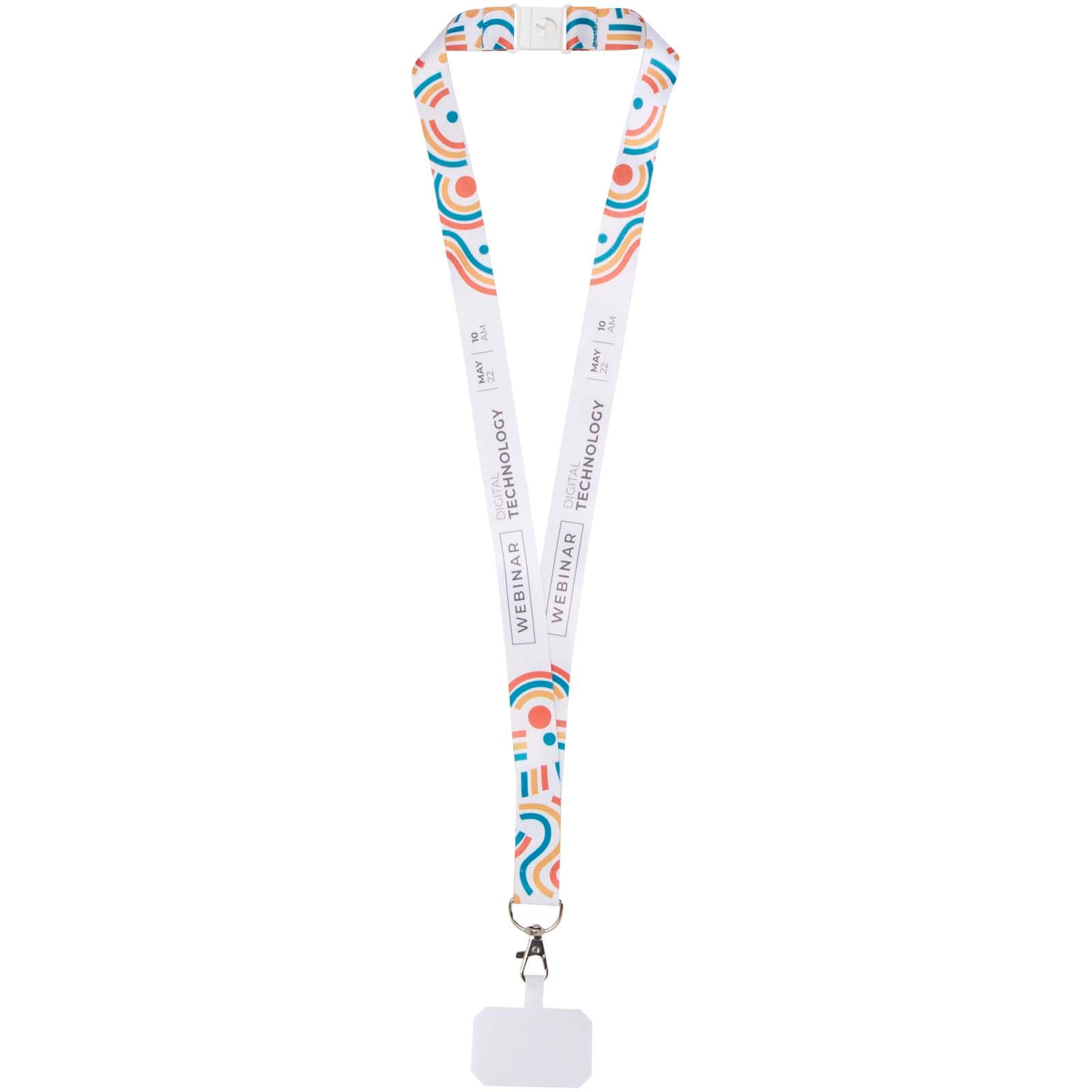 Addie sublimation lanyard with phone holder and safety breakaway