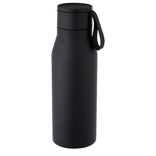 Ljungan 500 ml copper vacuum insulated stainless steel bottle with PU leather strap and lid