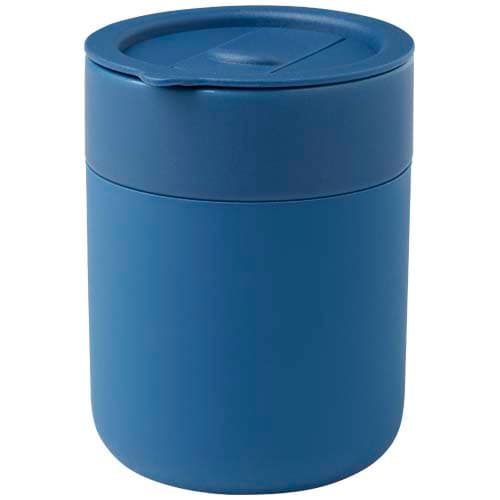 Java 330 ml ceramic tumbler with silicone wrap and plastic lid