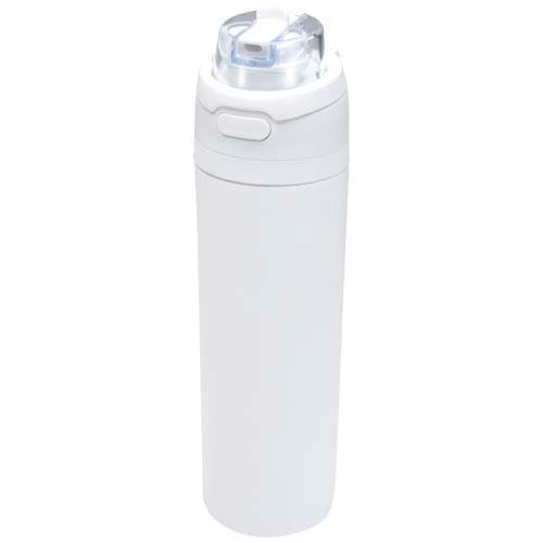 Theron 800 ml RCS recycled single wall stainless steel water bottle with dual function lid