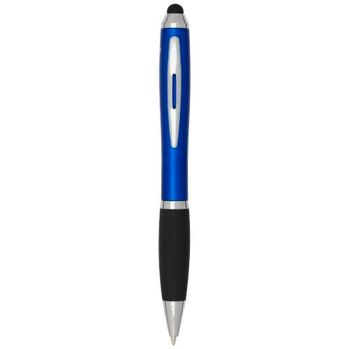 Nash RCS recycled plastic stylus ballpoint pen with coloured barrel and black grip (blue ink)