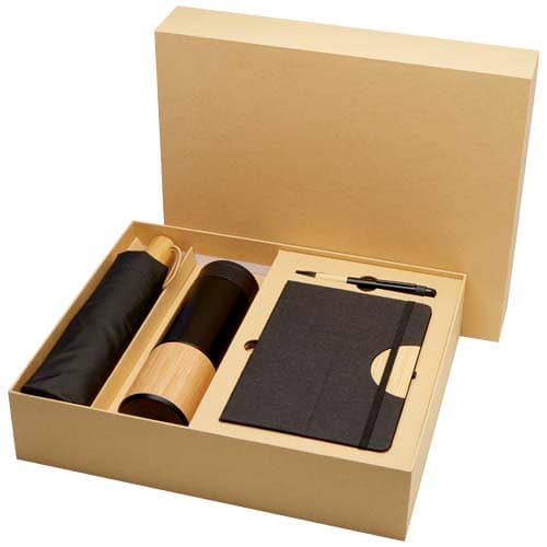 Carmen A5 hard cover notebook and ballpoint pen gift set (black ink)