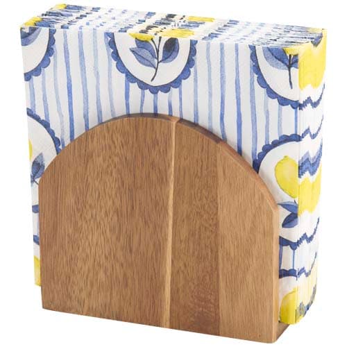 Charm acacia wood napkin holder