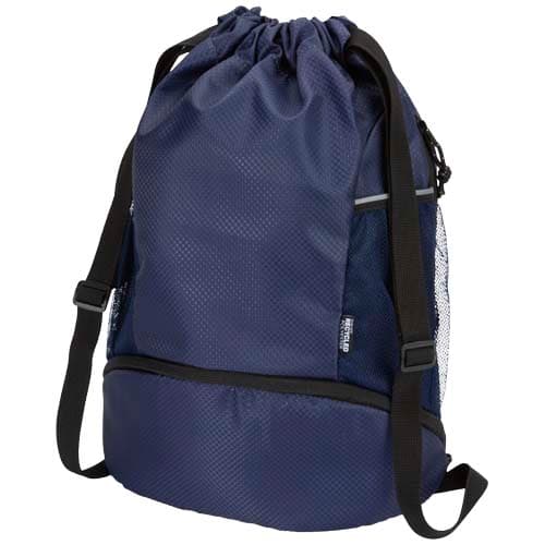 Varyon GRS recycled sports drawstring bag with bottom compartment 18L
