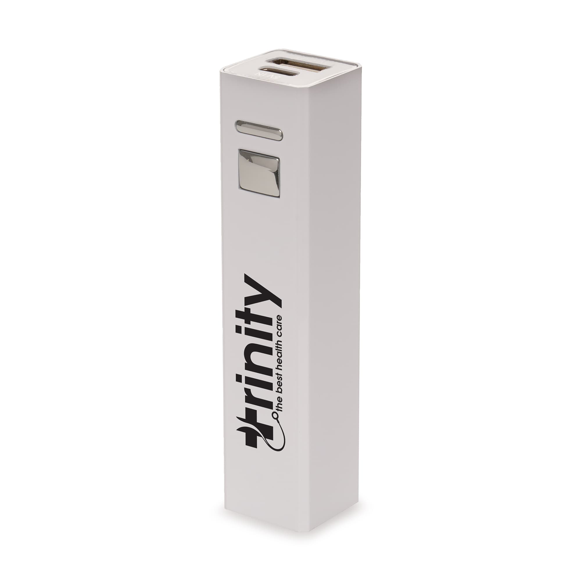 Branded White Cuboid Power Bank