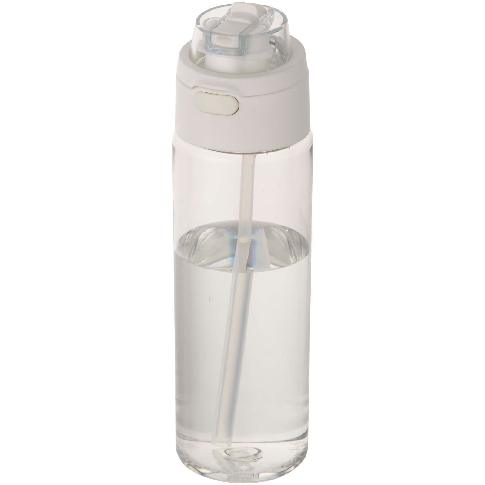 Theron 700 ml RCS recycled plastic water bottle with dual function lid and flip straw