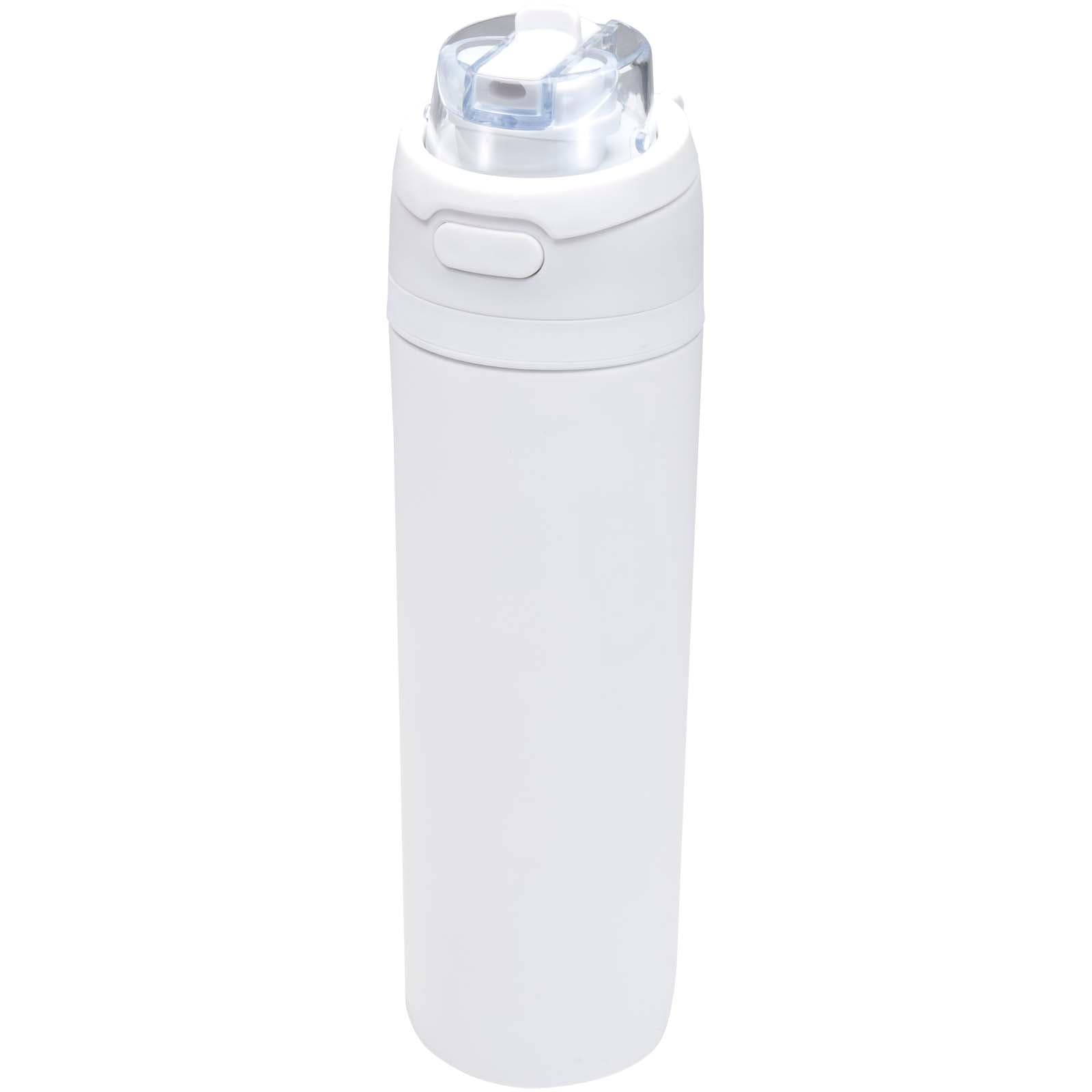 Theron 800 ml RCS recycled single wall stainless steel water bottle with dual function lid