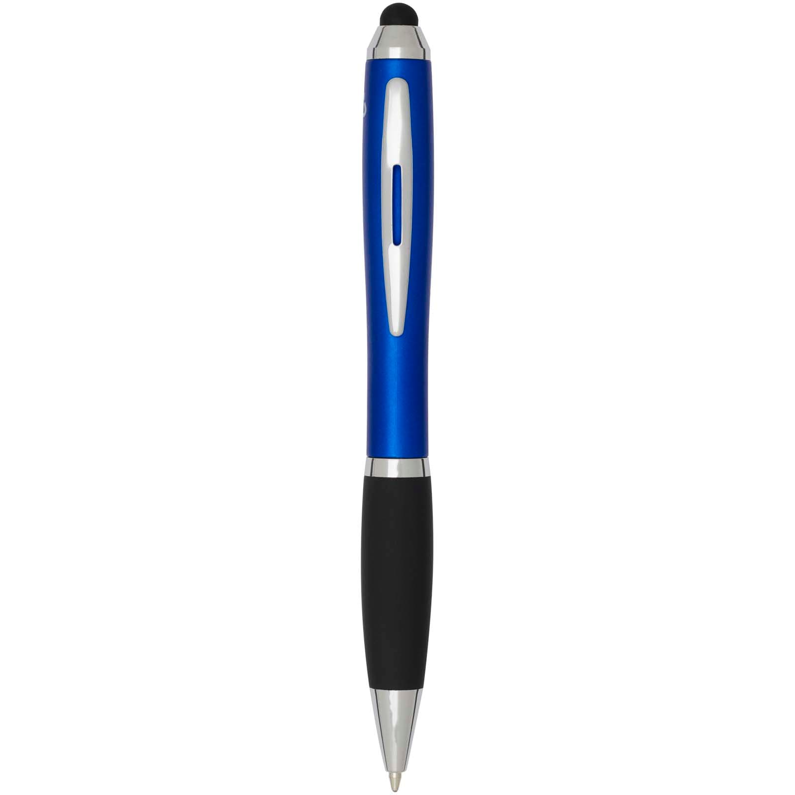 Nash RCS recycled plastic stylus ballpoint pen with coloured barrel and black grip (blue ink)