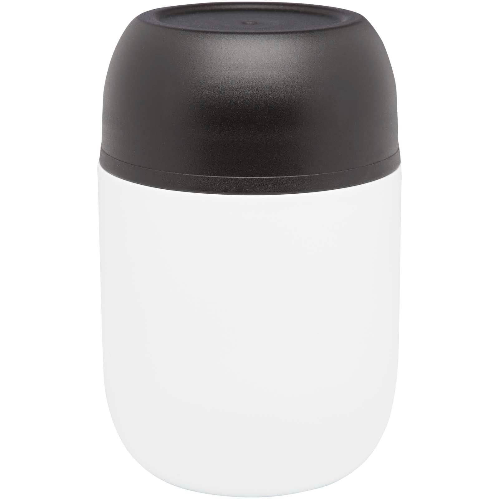 Supo 480 ml double-walled recycled stainless steel lunch pot with foldable spoon