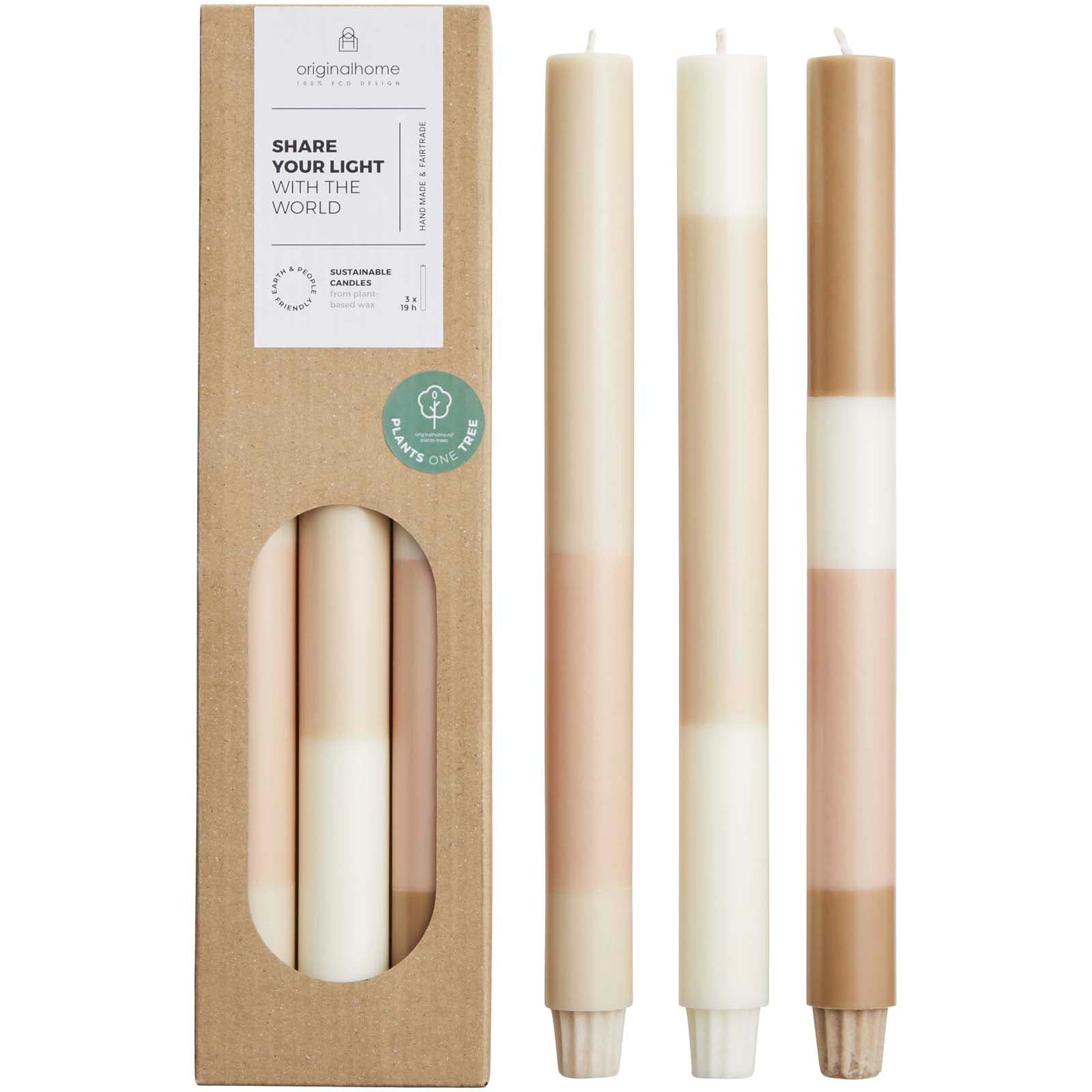 Originalhome layered limestone candles - set of 3