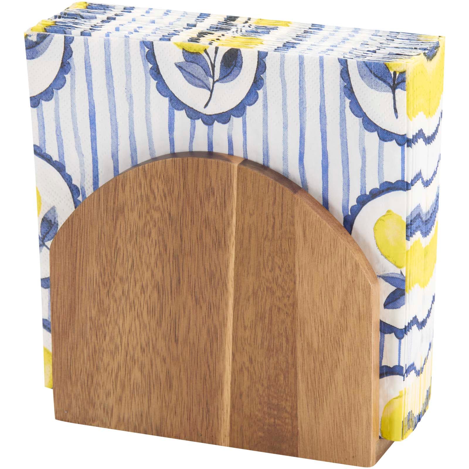 Charm acacia wood napkin holder