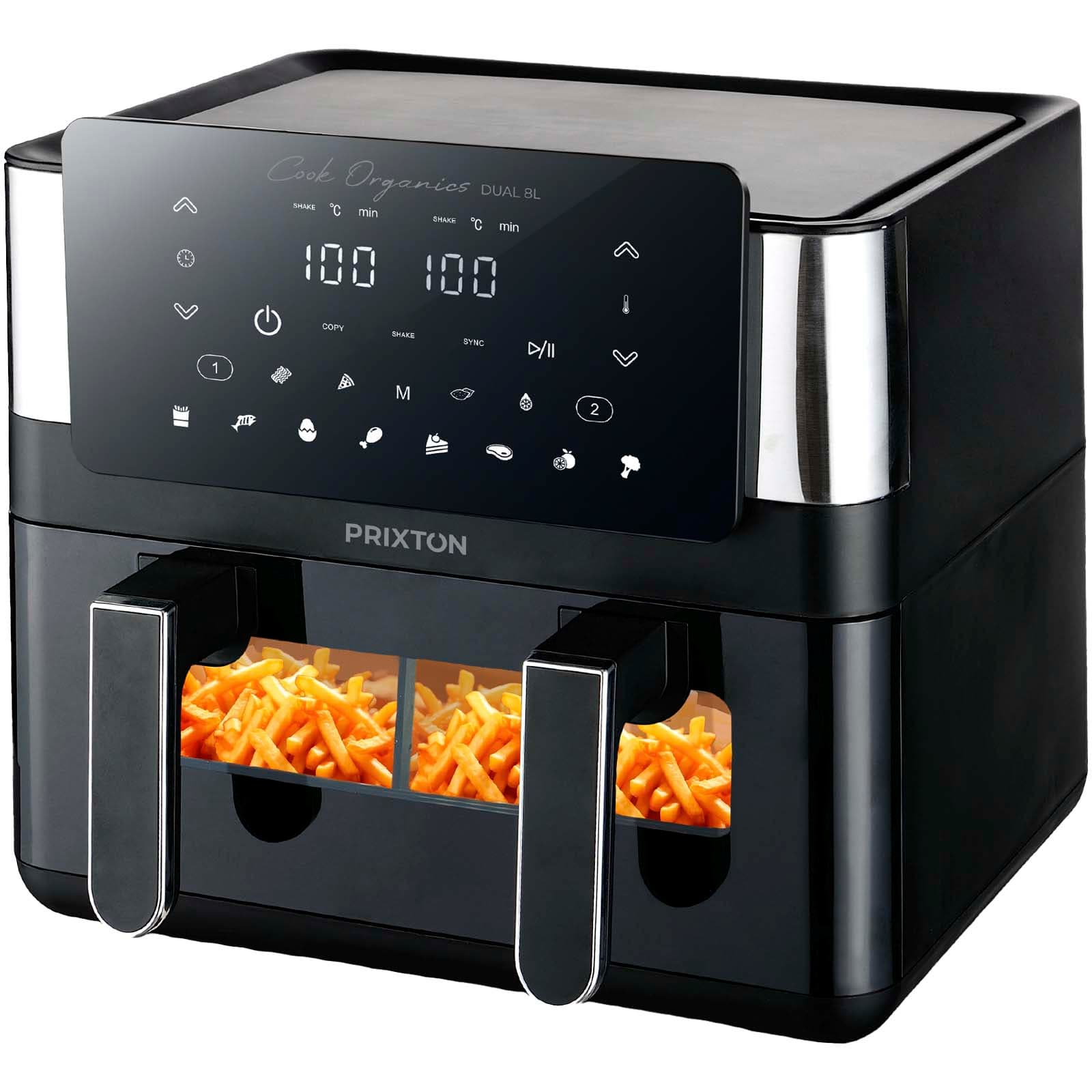 Prixton Cook Organics dual air fryer 8L