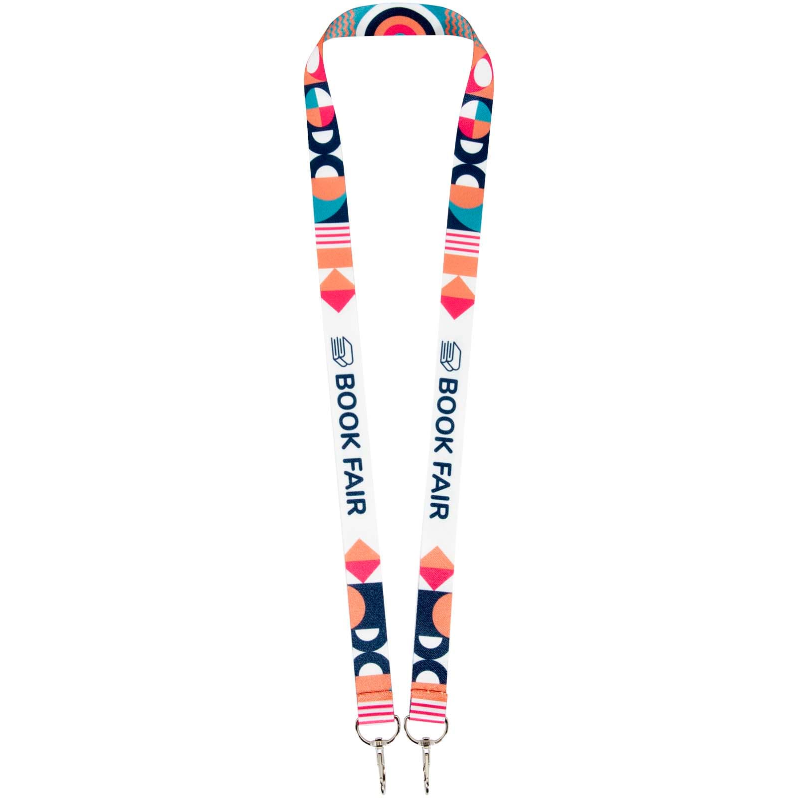 Leia sublimation RPET lanyard with 2 hooks