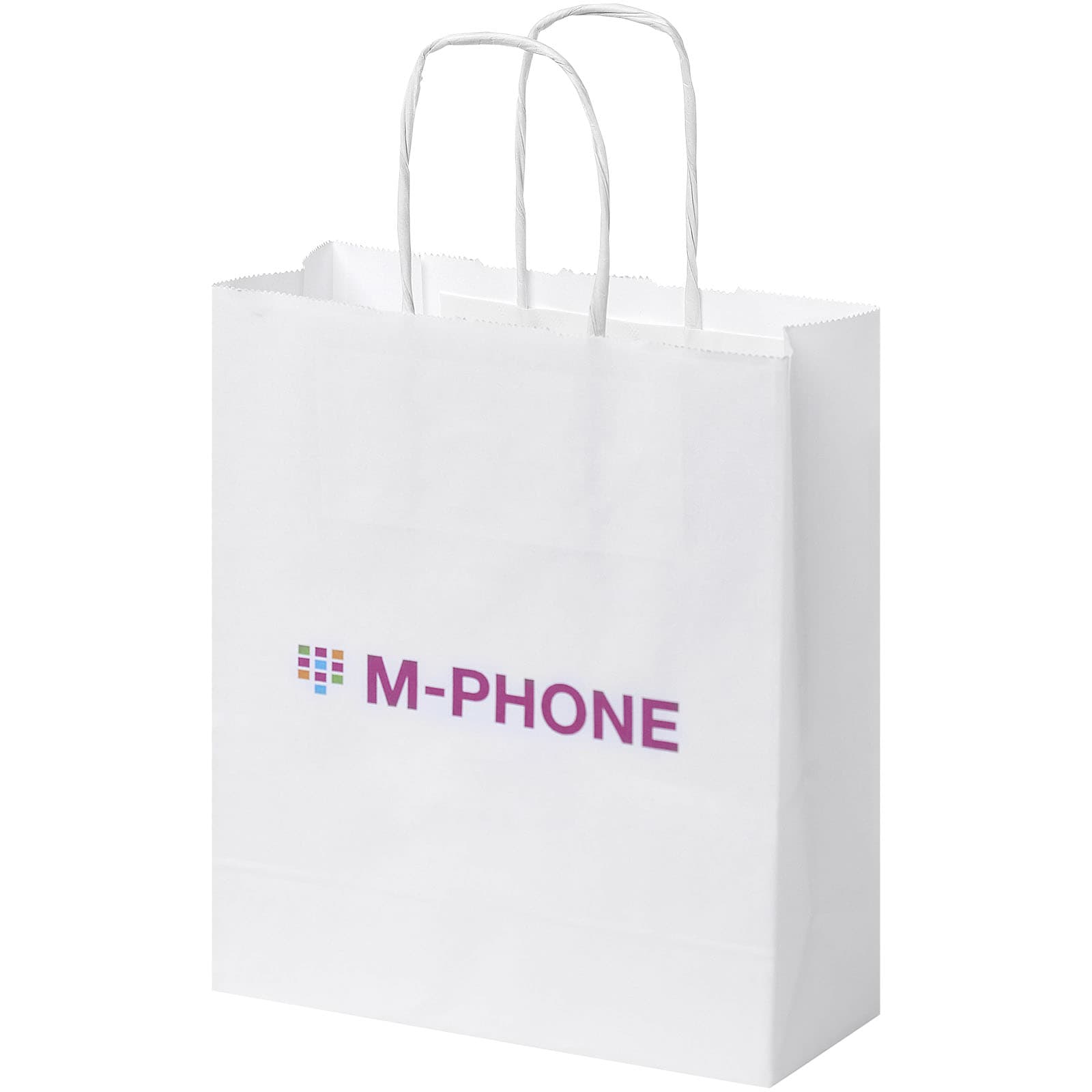 Kraft 80 g/m2 paper bag with twisted handles - 18 x 8 x 21 cm