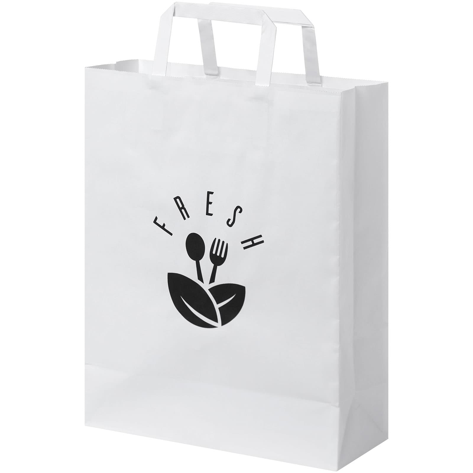 Kraft 80-90 g/m2 paper bag with flat handles - 25 x 11 x 32 cm