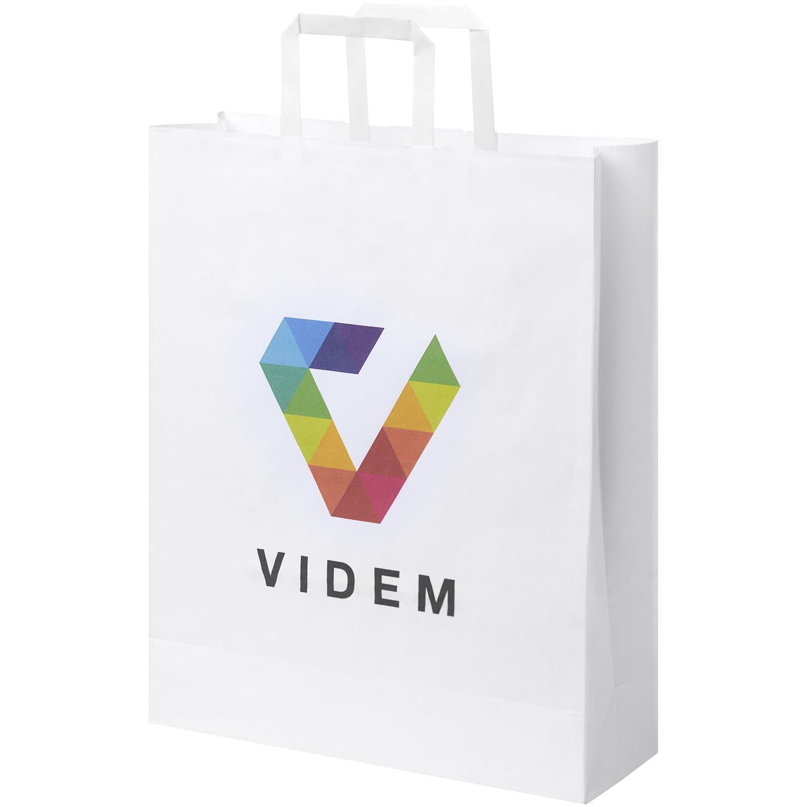 Kraft 80-90 g/m2 paper bag with flat handles - 32 x 12 x 40 cm