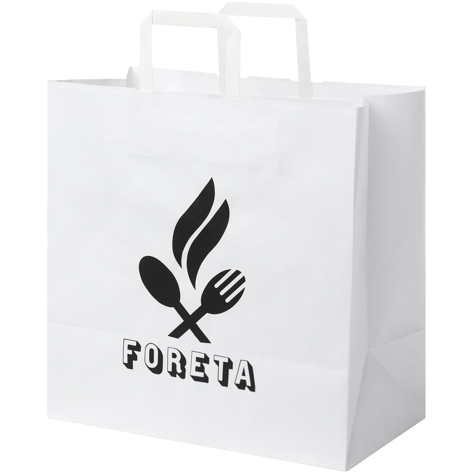 Kraft 80-90 g/m2 paper bag with flat handles - 34 x 20 x 35 cm