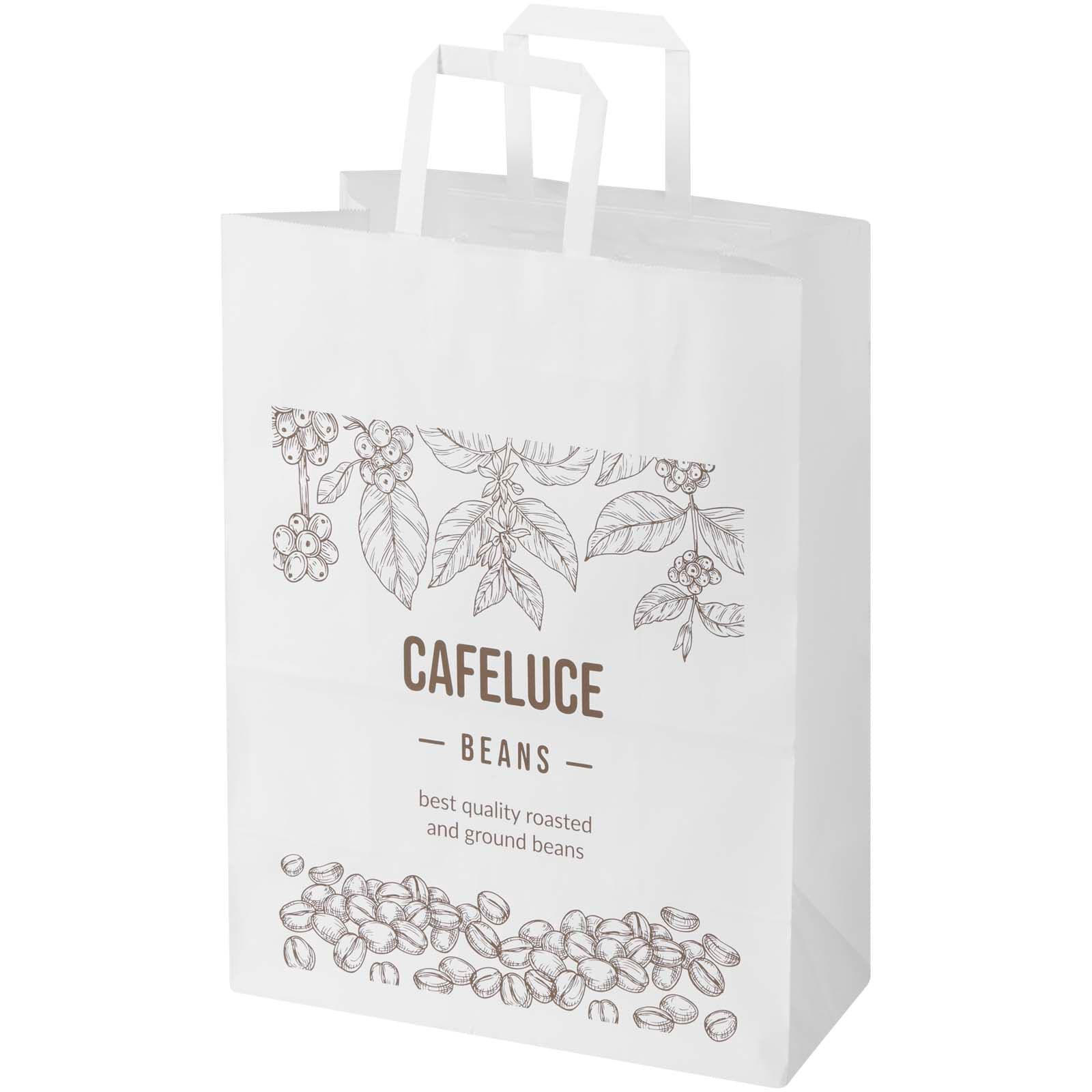 Kraft 80-90 g/m2 paper bag with flat handles - 32 x 17 x 39 cm