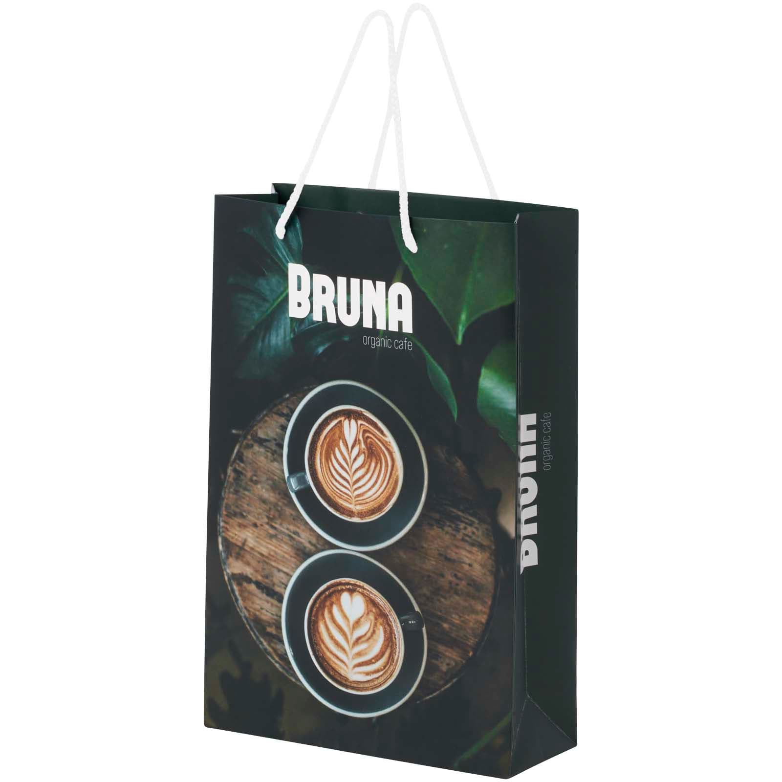 Handmade 170 g/m2 integra paper bag with plastic cord handles - 24 x 9 x 36 cm