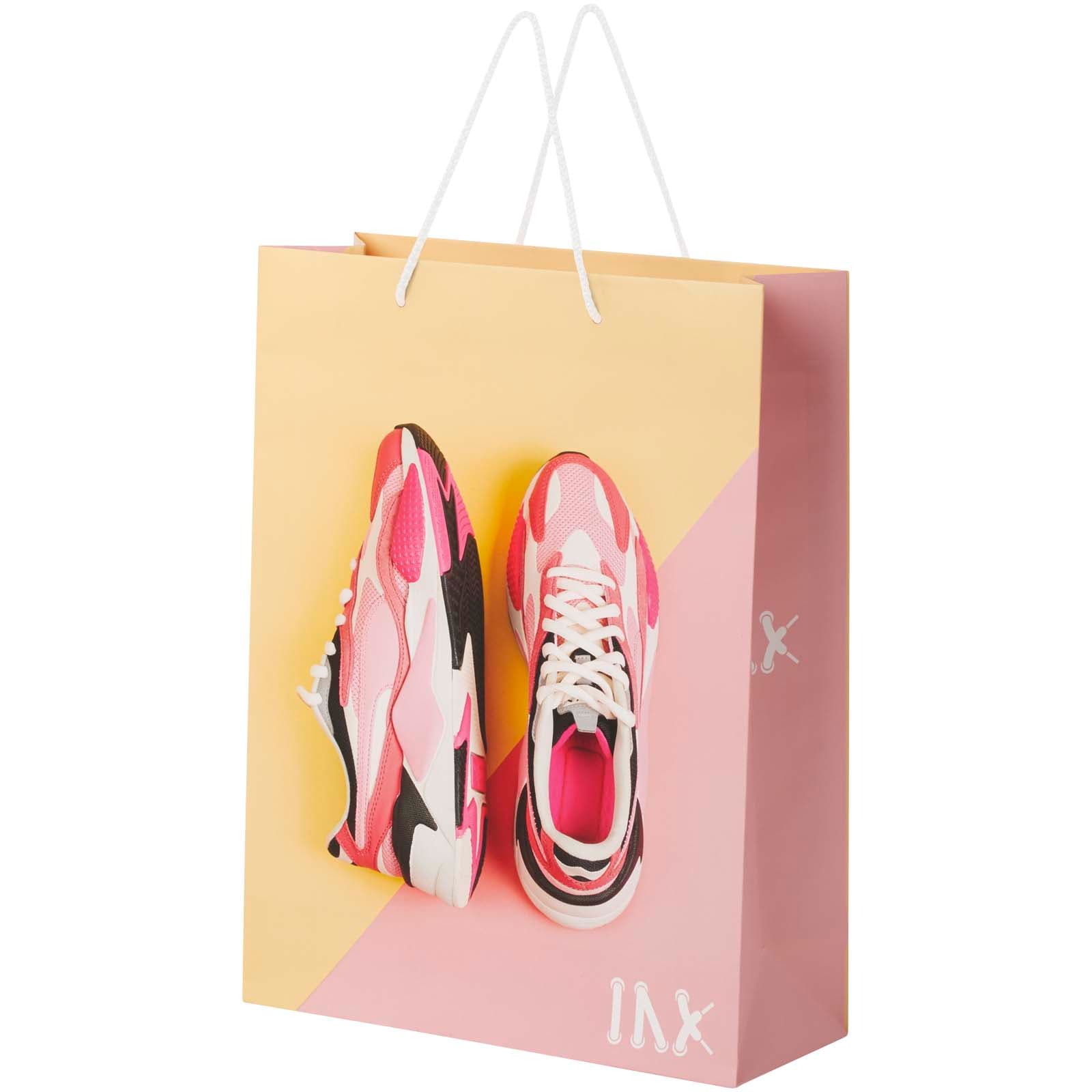 Handmade 170 g/m2 integra paper bag with plastic cord handles - 31 x 12 x 41 cm