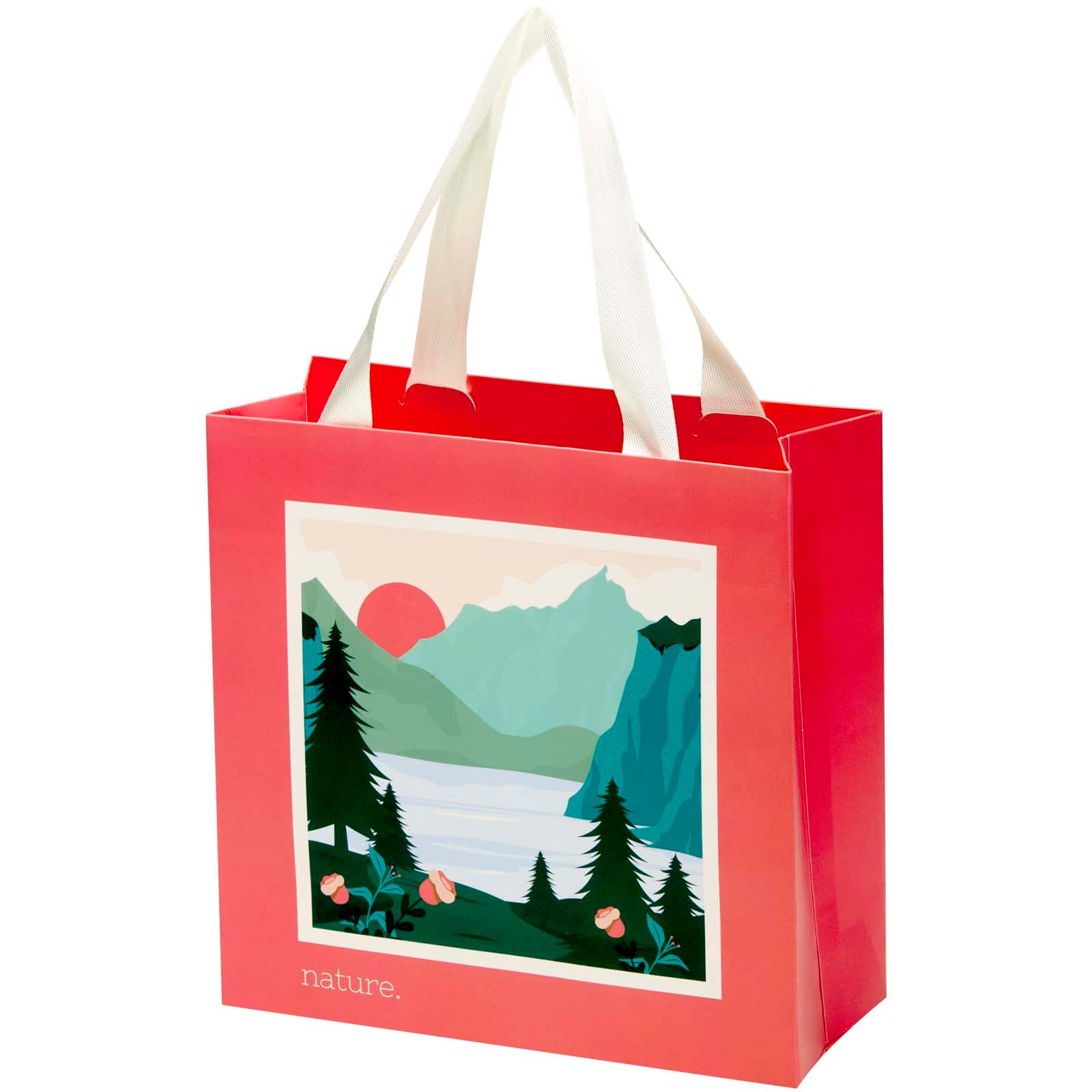 Smartfold 210 g/m² paper bag with ribbon handles and gloss lamination - 24 x 10 x 24 cm