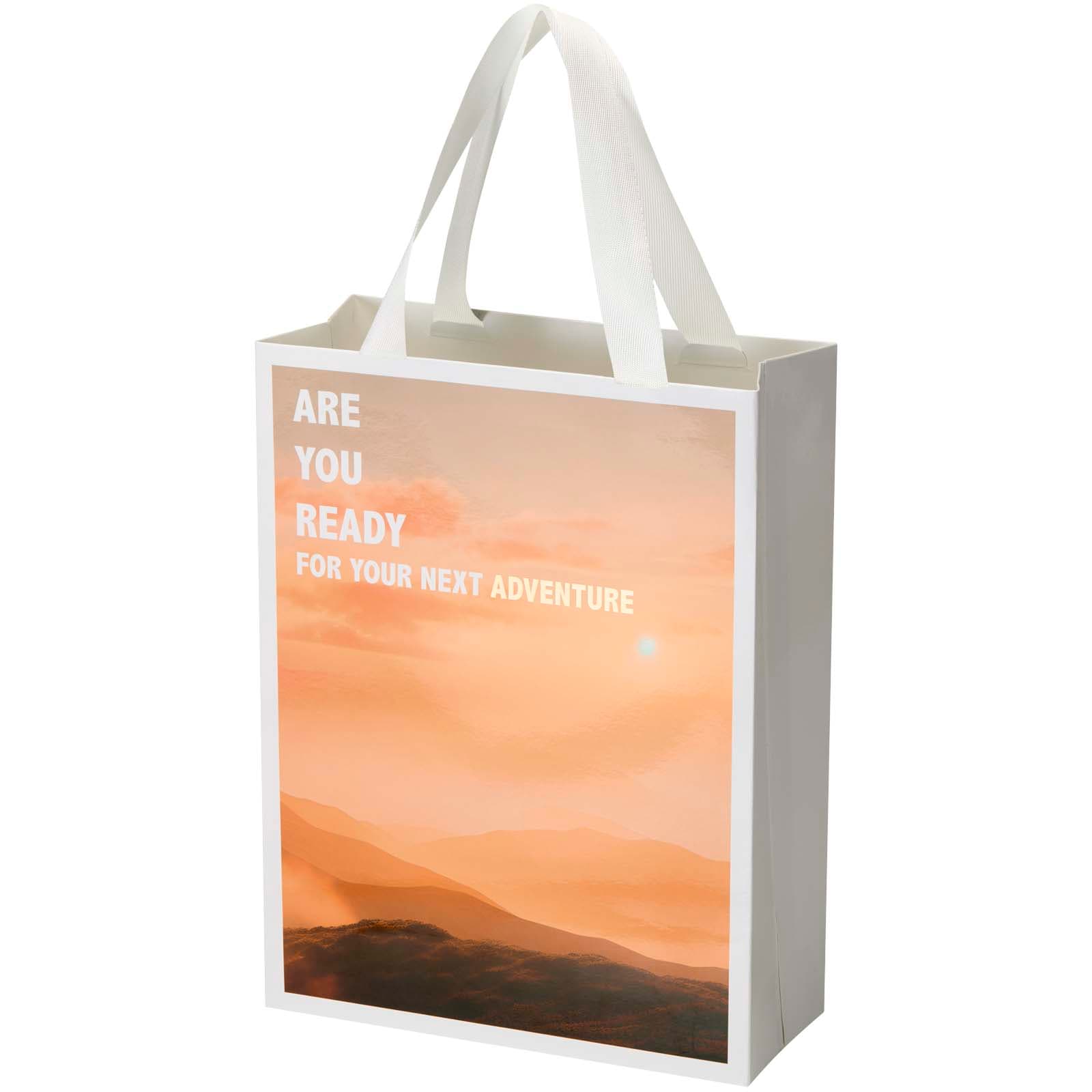Smartfold 210 g/m² paper bag with ribbon handles and matt lamination - 24 x 10 x 32 cm