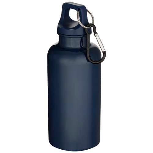 Oregon 400 ml solid colour RCS recycled plastic water bottle with carabiner
