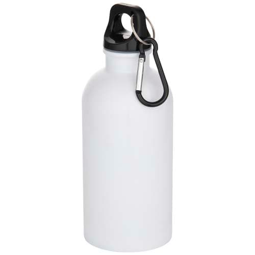 Oregon 400 ml sublimation RCS recycled single wall stainless steel water bottle with carabiner