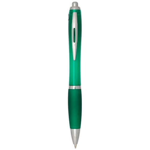 Nash RCS recycled plastic ballpoint pen with coloured barrel and grip (black ink)