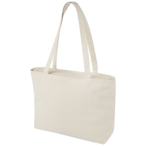 Ningbo 320 g/m² zippered cotton tote bag 15L