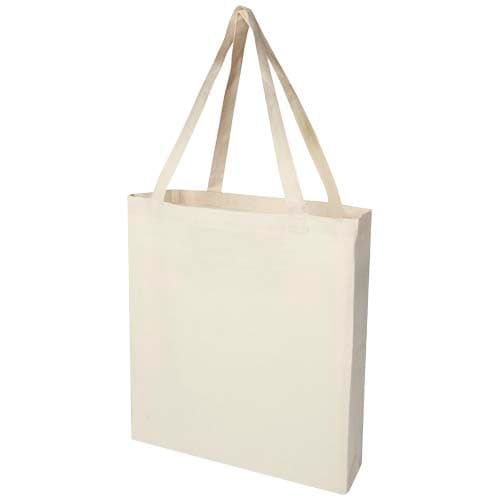 Madras 140 g/m² GRS recycled cotton gusset tote bag 12L