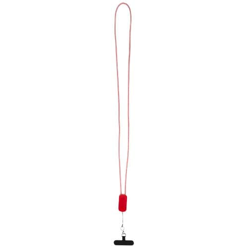 Anser recycled plastic smartphone lanyard with 27W 5-in-1 built-in cable