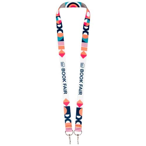 Leia sublimation RPET lanyard with 2 hooks