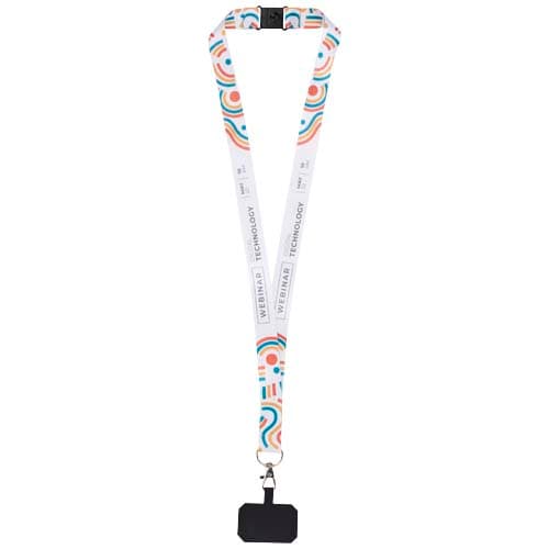 Addie sublimation lanyard with phone holder and safety breakaway