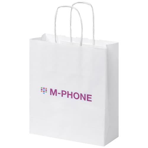 Kraft 80 g/m2 paper bag with twisted handles - 18 x 8 x 21 cm