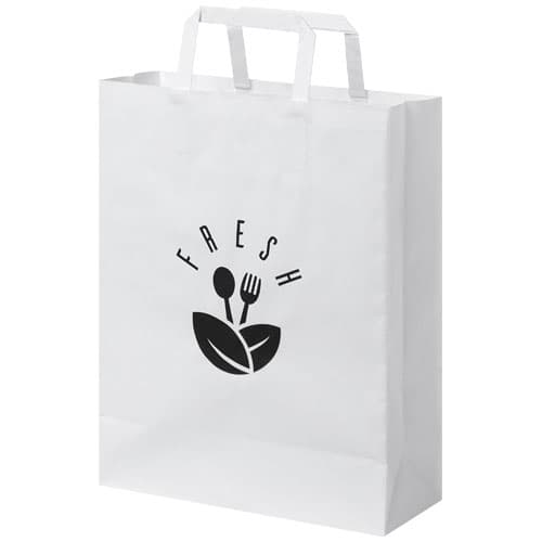 Kraft 80-90 g/m2 paper bag with flat handles - 25 x 11 x 32 cm