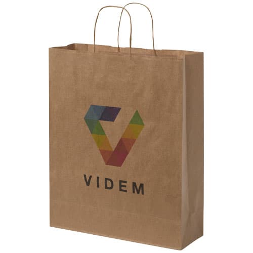 Kraft 80-90 g/m2 paper bag with twisted handles - 32 x 12 x 40 cm