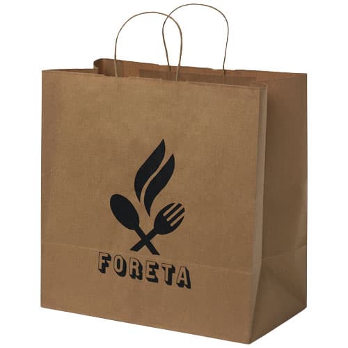 Kraft 80-90 g/m2 paper bag with twisted handles - 34 x 20 x 35 cm