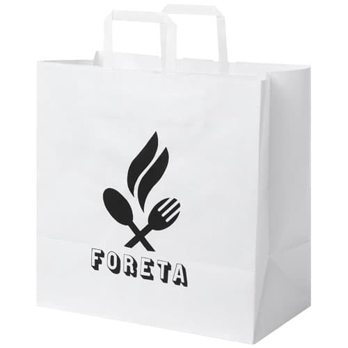 Kraft 80-90 g/m2 paper bag with flat handles - 34 x 20 x 35 cm