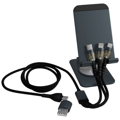 SCX.design O32 foldable phone stand with 3-in-1 charging cable