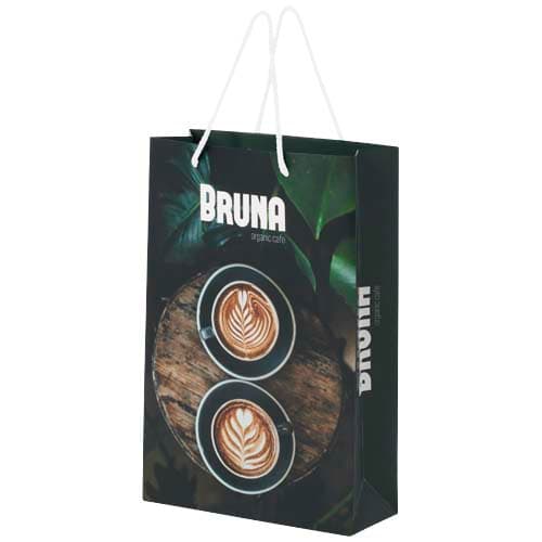 Handmade 170 g/m2 integra paper bag with plastic cord handles - 24 x 9 x 36 cm