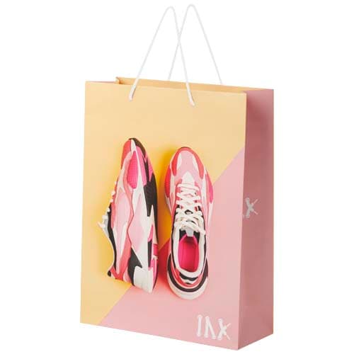 Handmade 170 g/m2 integra paper bag with plastic cord handles - 31 x 12 x 41 cm