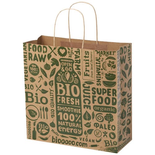 Kraft 120 g/m2 paper bag with twisted handles - 31 x 12 x 31 cm